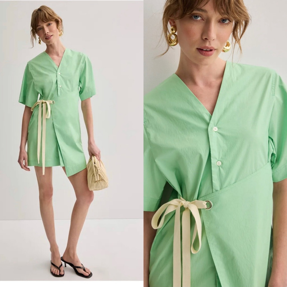 Plan C NWOT Italian Short Sleeve Shirt Mini Dress